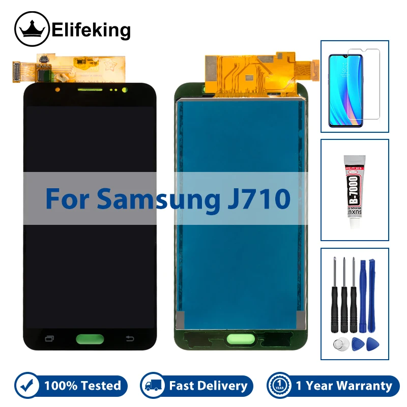 

AAA+++ LCD Display For Samsung J7 2016 J710 SM-J710FN J710F J710M J710Y J710G J710H Touch Screen Digitizer Assembly + Tools