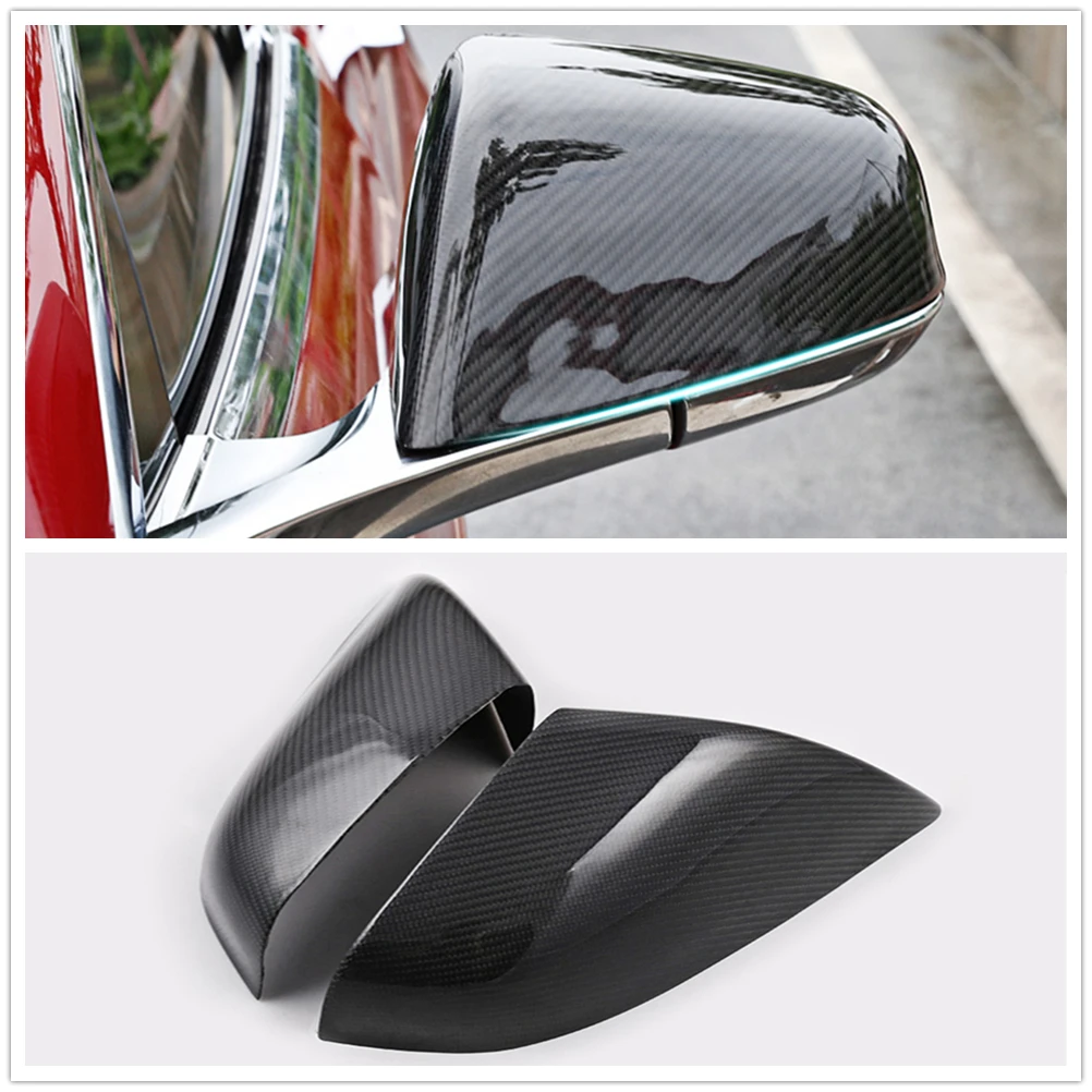 

Mirror Cover For Tesla Model S 2012-2017 Glossy Carbon Fiber Car Exterior Door Side Rear View Rearview Reverse Shell Cap Add On