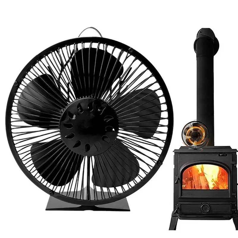 

Wood Stove Fan Heat Powered Fire Fan Wood Burning Stove Fan Heat Fan With Protective Cover Heat Powered Fan Circulating Warm Air