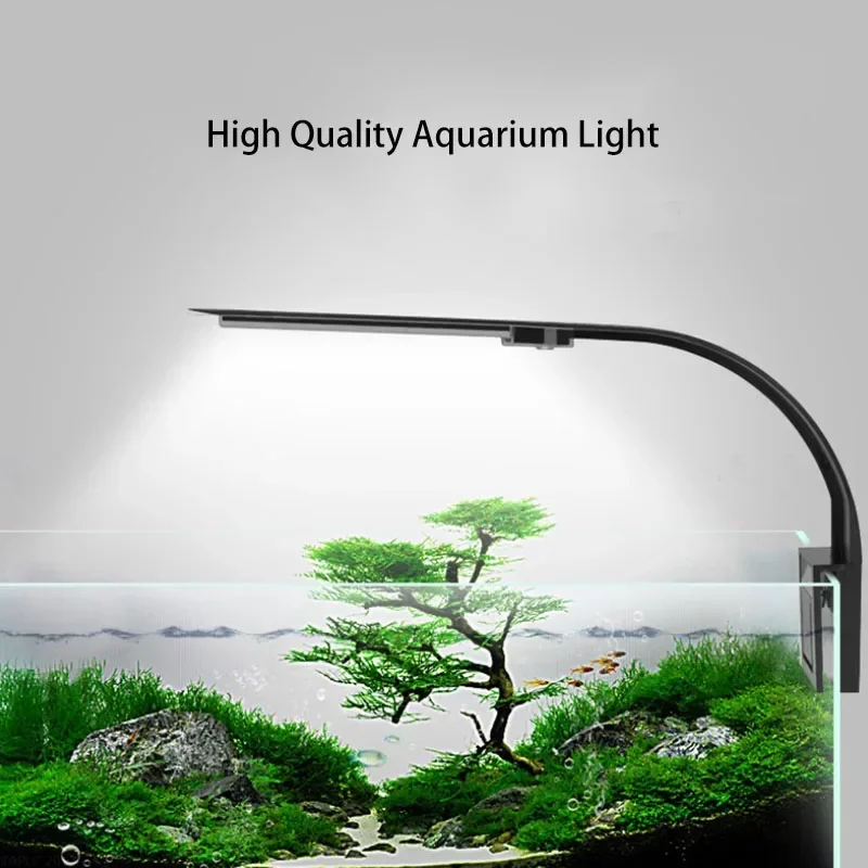 5W Fish Tank LED Clip Light USB Plug Lighting Aquarium Translucent Aquatic Plants Lamp (Black)