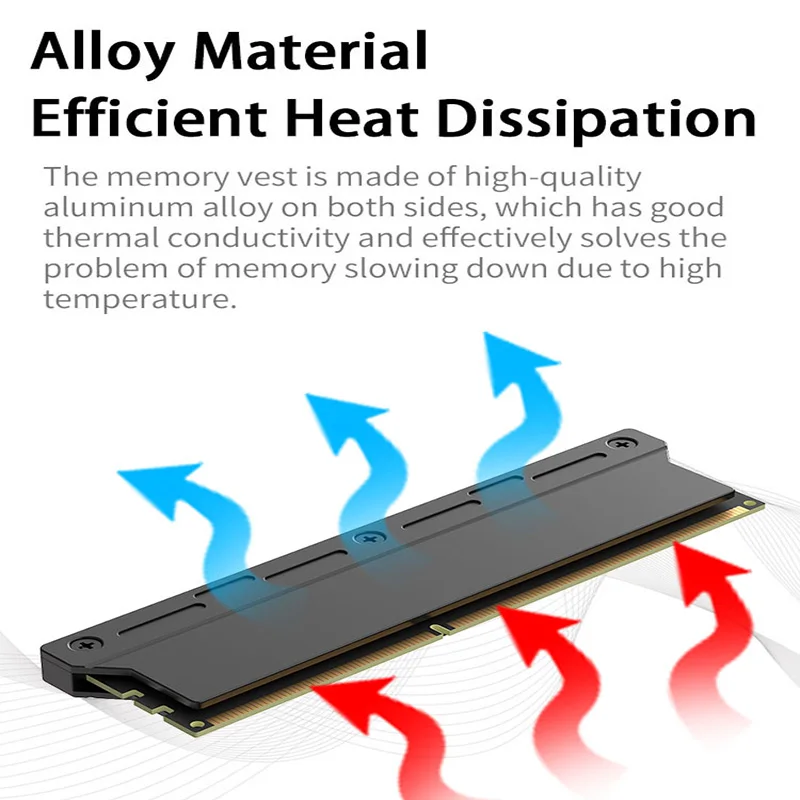TEUCER Computer RAM Memory Heatsink Cooler with Thermal Conductive Pad for Desktop PC Memory DDR2/DDR3/DDR4/DDR5 — view 4