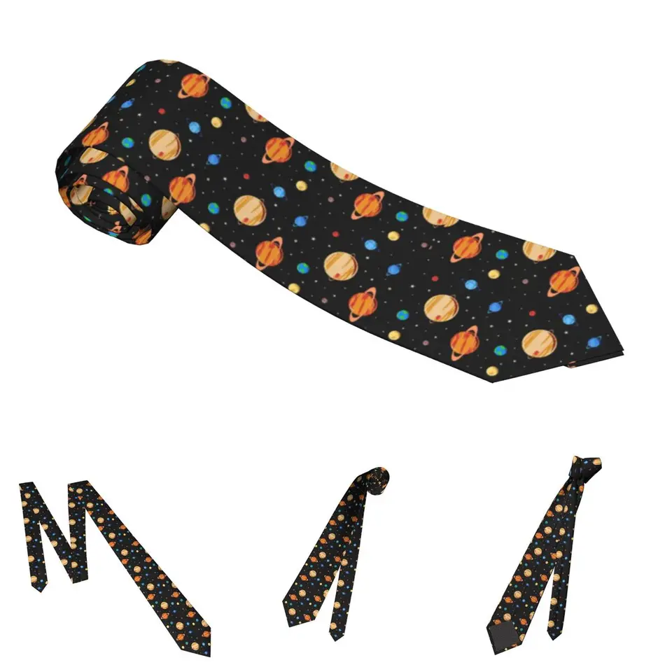 Nœud Papillon Clip-on Espace – Planètes Et étoiles – Fait Main Pour Garçons
