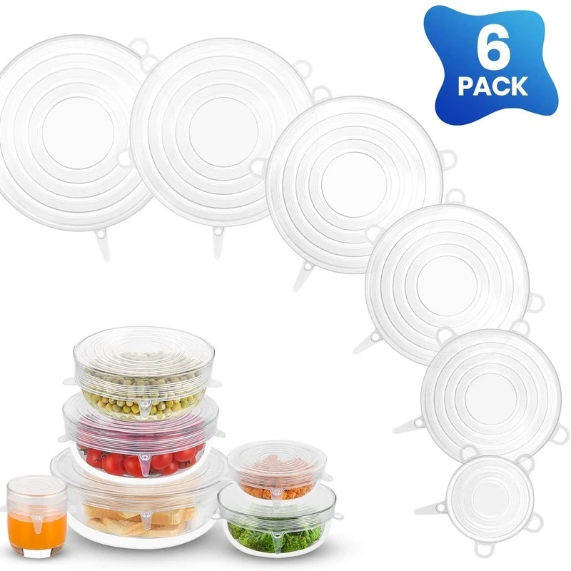 Set of 6 Silicone Stretch Lids