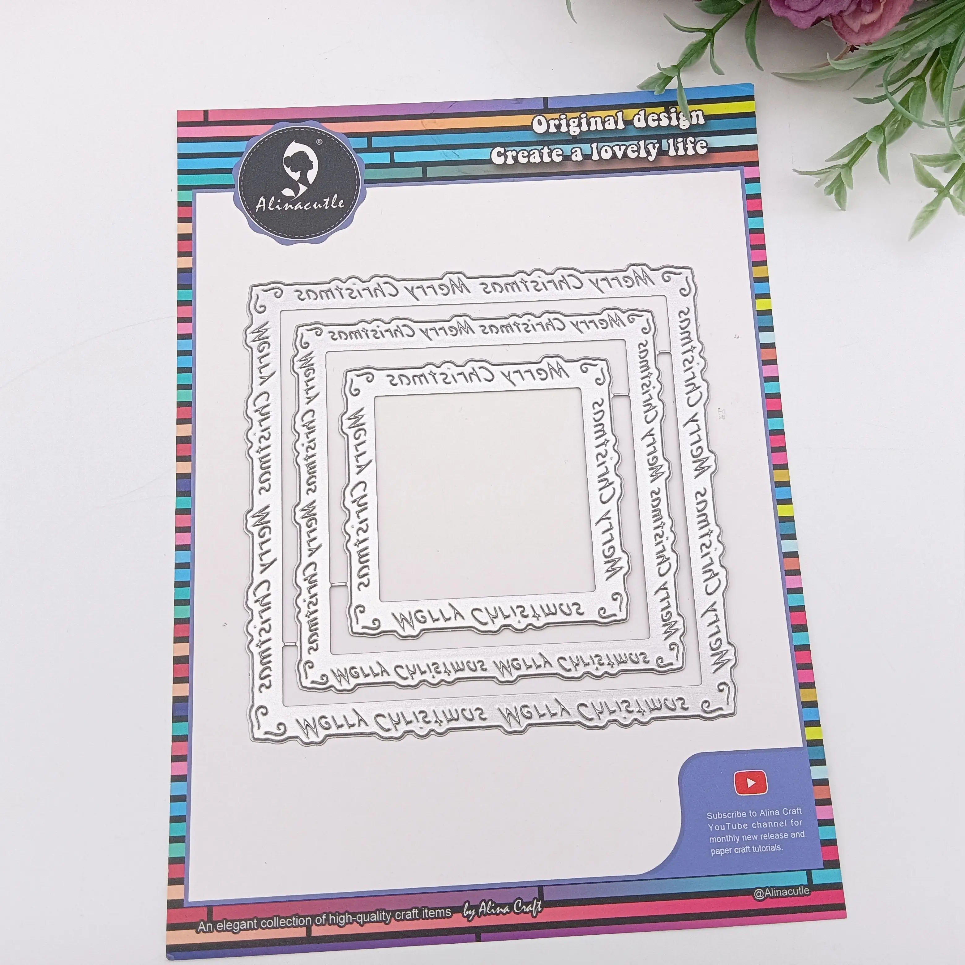 5 stencil per banner con etichetta per scrapbooking in metallo