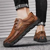 New Leather Men's Hiking Shoes Lace-up Man Light Flats Comfortable Outdoor Driving Flats Fashion Stylish Casual Shoes for Men 5