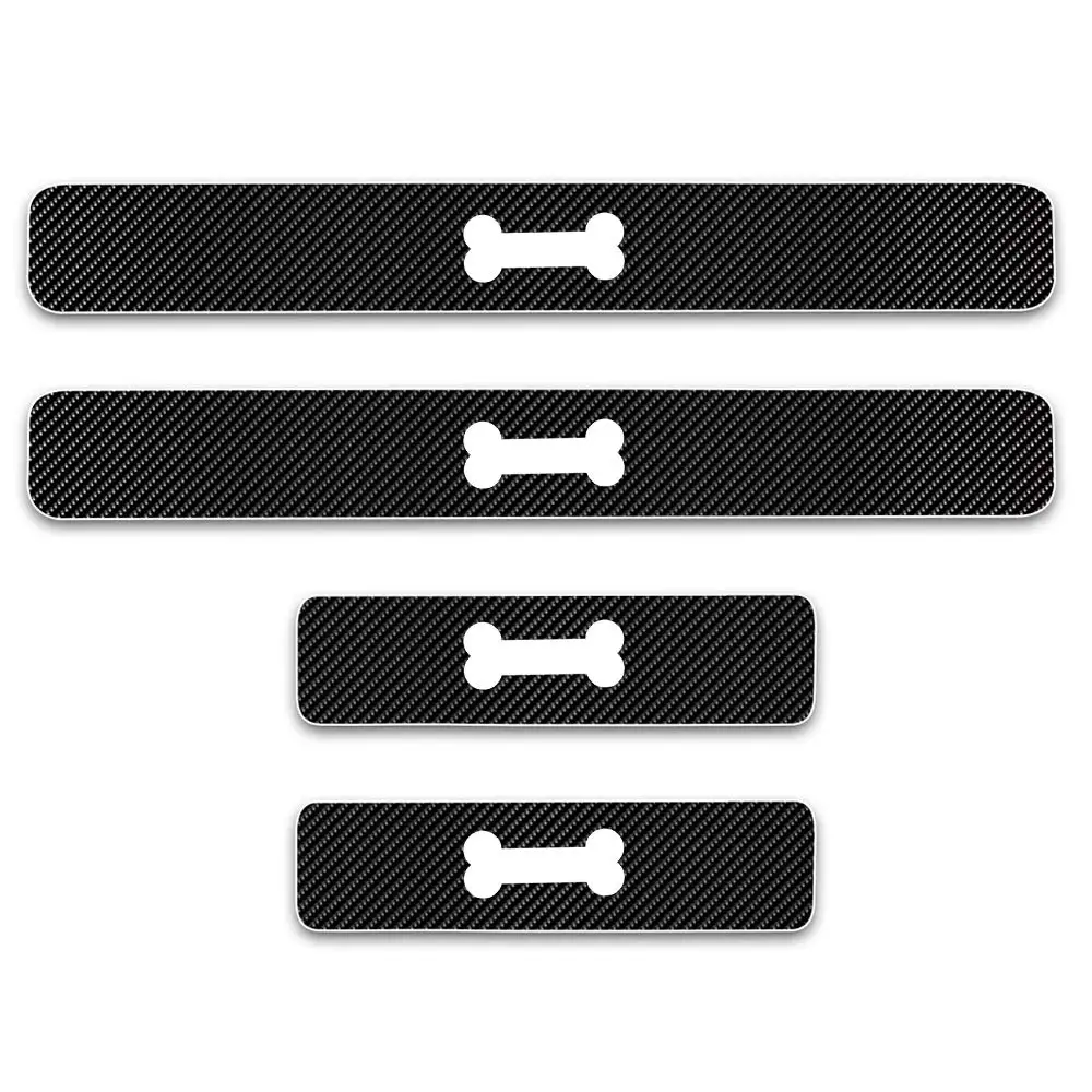 

4Pcs Car Door Sill Scuff Plate Guard Protector Welcome Pedal Protection Car Carbon Fiber Sticker Threshold Decorative