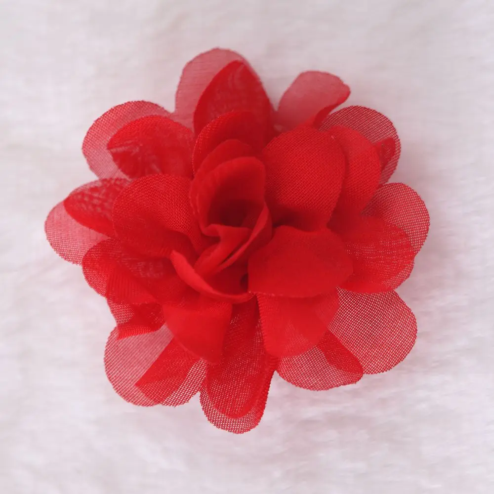 5 cm satijnen mini DIY bloemen voor kinderen, boetiek, chiffon bloemen, kerst- en bruiloftshaarclips voor meisjes (of zonder clips), accessoire, 30 stuks/lot_voghion.com