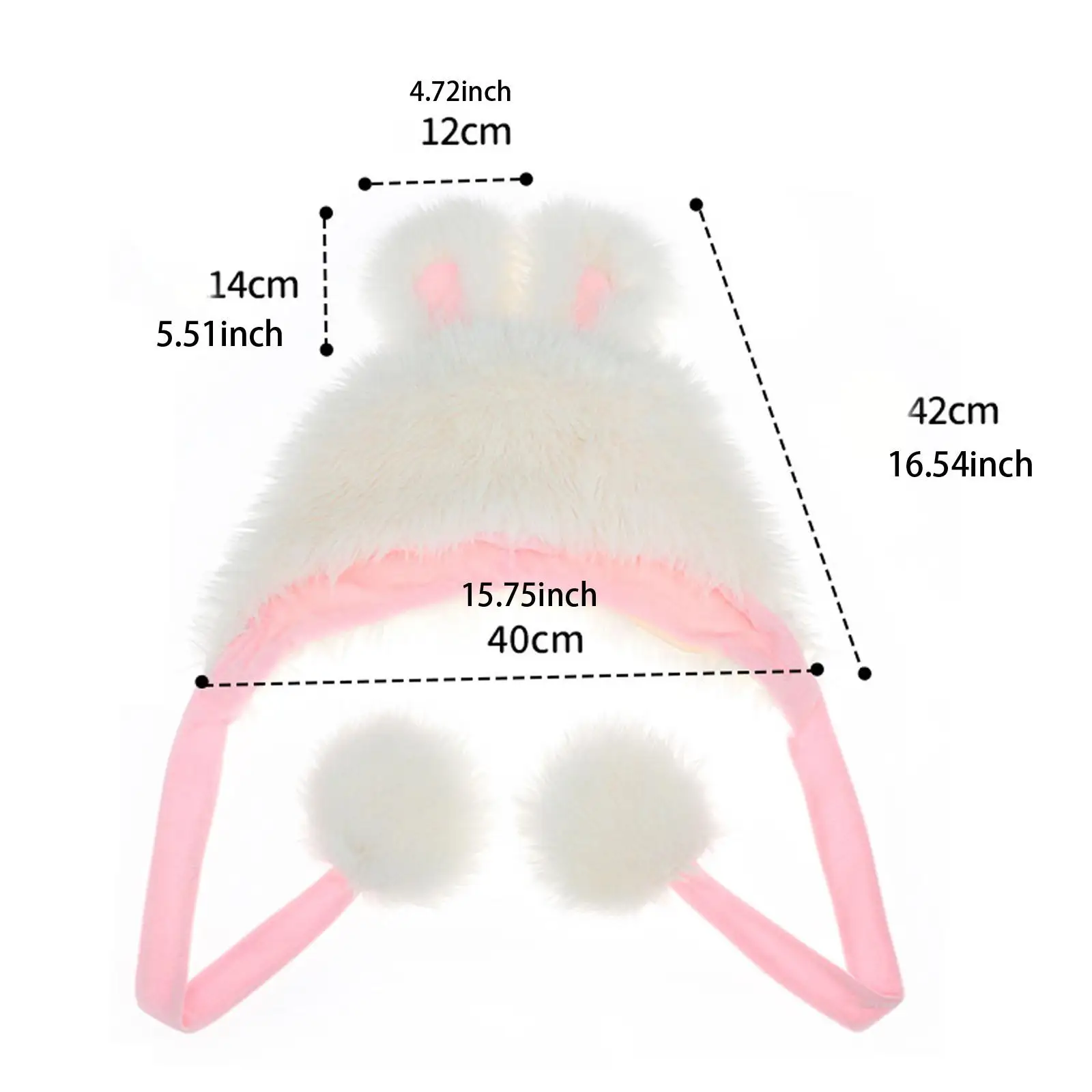 Rabbit Ear Hat Soft Beanie Cap Cute Cartoon Plush Hat for Holiday Party Favors
