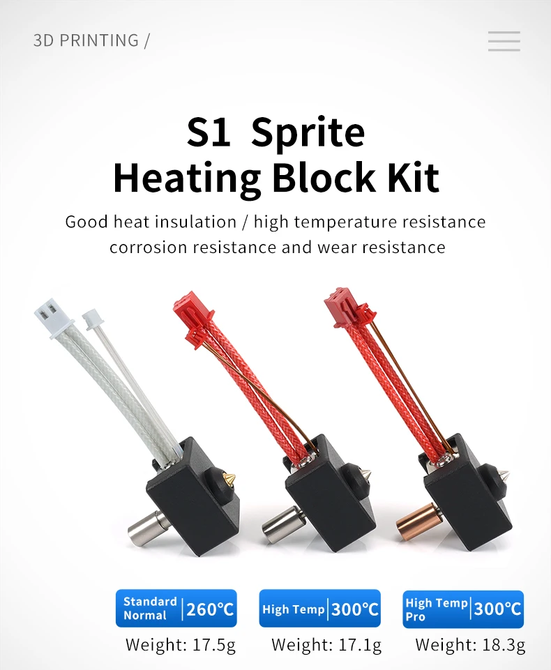  Creality Offizielles S1 High Heating Block Kit Sprite Extruder Hotend Kit für Ender-3 S1 Pro/CR-10 Smart Pro/Sermoon V1 & V1 Pro – Detail 4