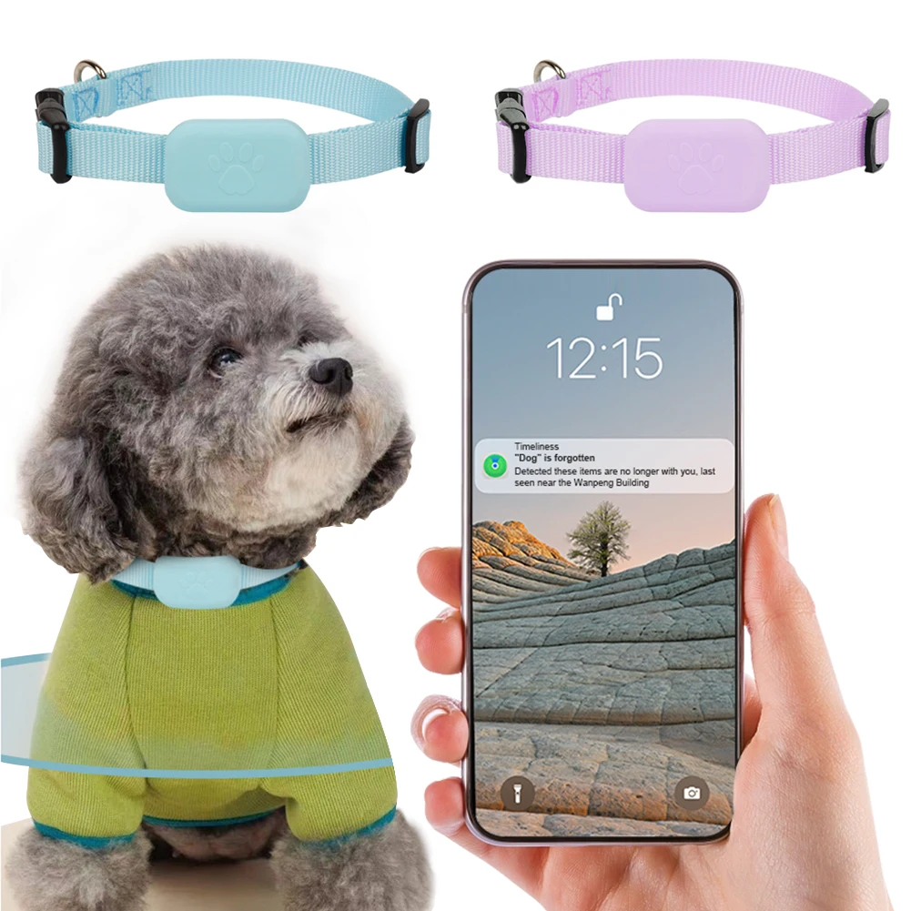 for iOS Dog Collar Mini GPS Tracker Adjustable Animal Tracking Movement Alert Collar Smart Bluetooth GPS Locator for Pet Cats