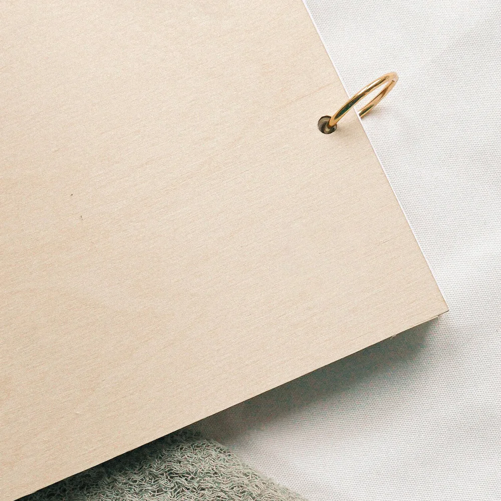 Personalized Wood Guestbook Name and Date, Elegant Sign in Message Book, Memory Book Rustic Wedding Decoration 100 Pages
