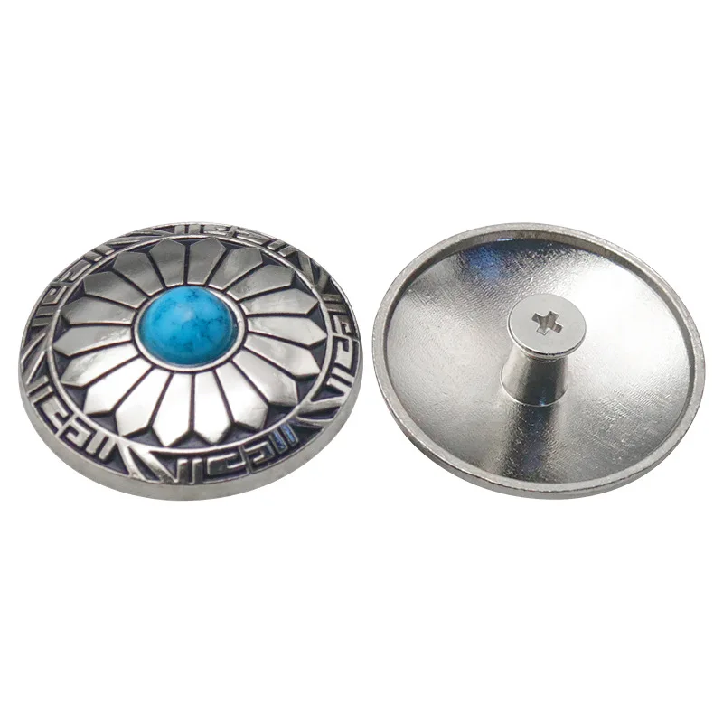 Snap Button Metal Rivet With Bead Decoration for Leathercraft Bag