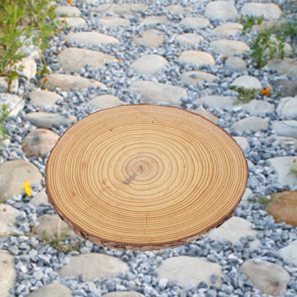 Micro Landscape Layout Raised Garden Bed Ornaments Turf Nature Stepping Stones Outdoor Walkway Decor Wood Chips