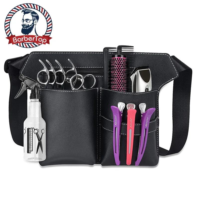 NEW Hair Scissor Bag Clips Comb Case Hairdressing Barber Holster Bags Holder Tool Salon Waist Pack Belt PU Leather Bag