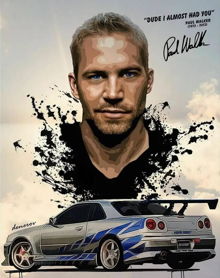 

Знаменитая пословка Пол Уокер американская звезда актер Художественная печать Шелковый постер 24x36 дюймов