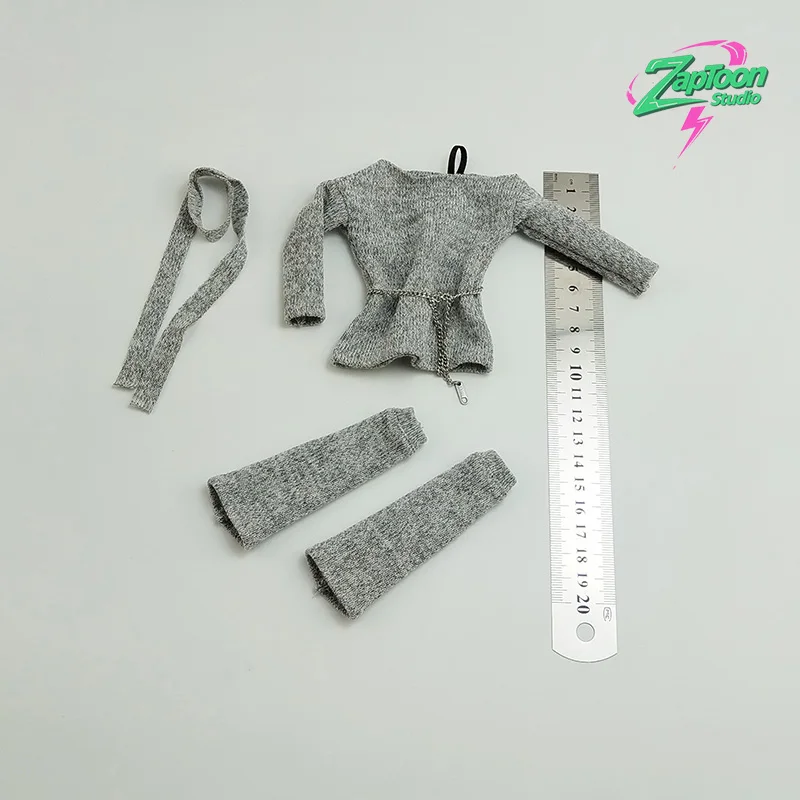 1/6 Scale Sexy Off Shoulder Oversize Jumpers for 12-inch Action Figures BJD Loose Pullover Long Sleeve T Shirt Action Outfit