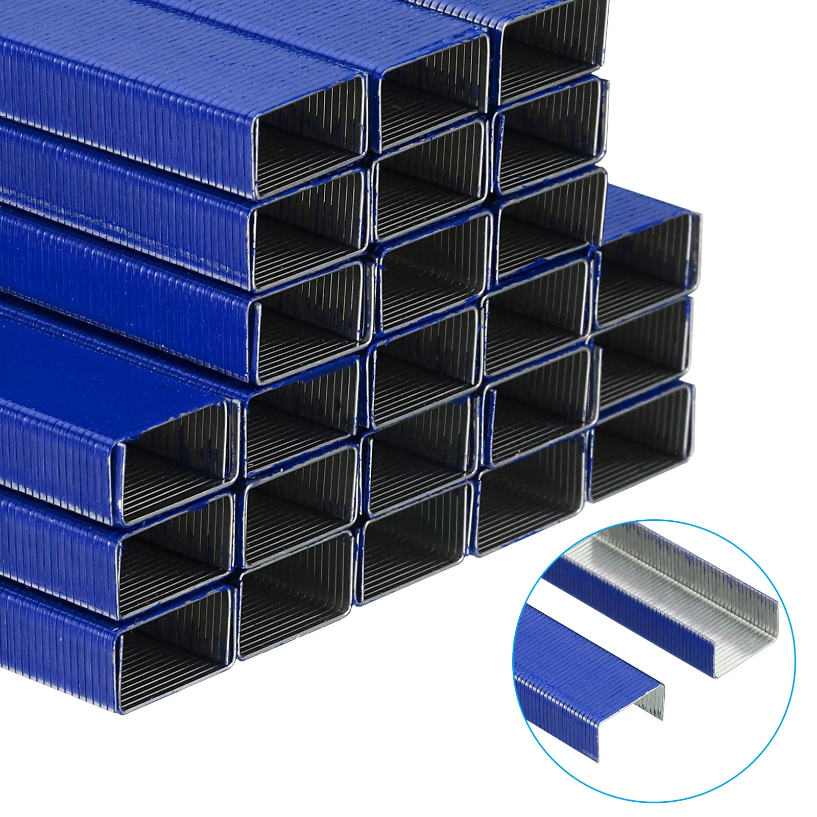 6000Pcs/6Pack Creative Blue Staples #10 Mini 3/16Inch Length Metal Staple Staplers Office School Stationery Binding Supplies