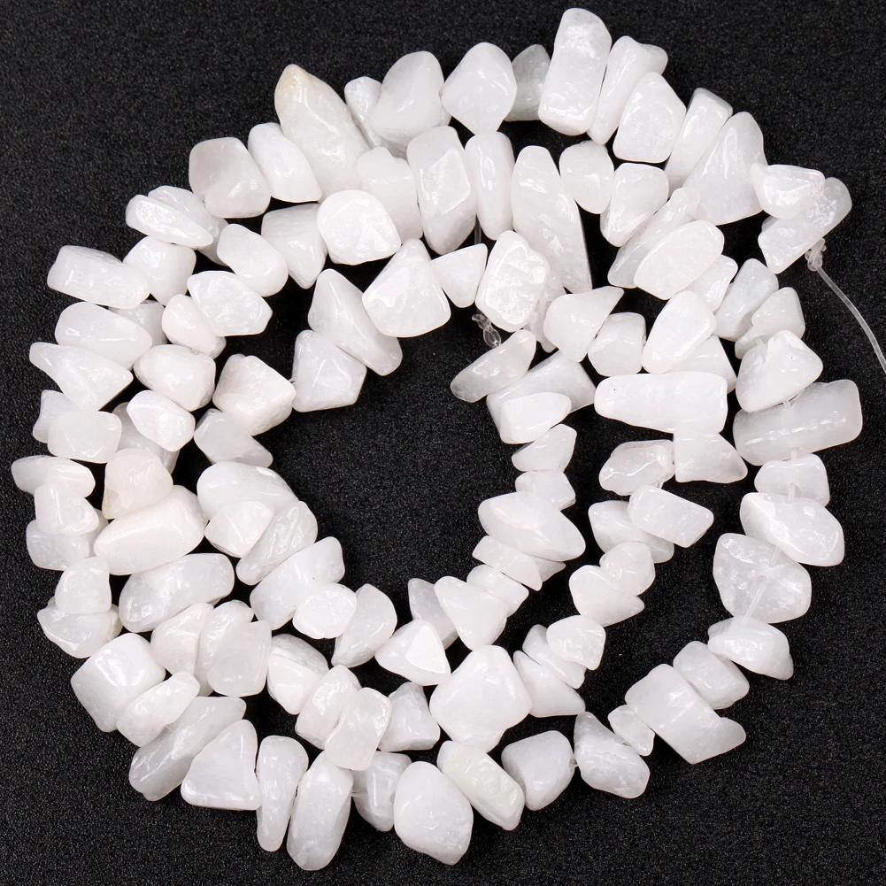 Natural Stone Irregular Gravel Beads for Jewelry Making - Freeform Beads for DIY Necklaces & Bracelets, 15'' Strand