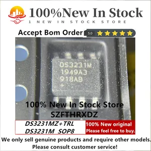100% NEW ORIGINAL DS3231MZ+TRL SOP8 DS3231MZ SOP8 Real Time Clock Serial Clock/Calendar/Alarm/Battery Backup 8-Pin