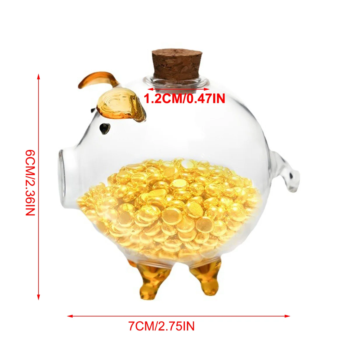 Pig Piggy Bank Money Boxes Coin Saving Box Cute Transparent Glass Souvenir Birth,  Coin Banks Money Saving Box 6