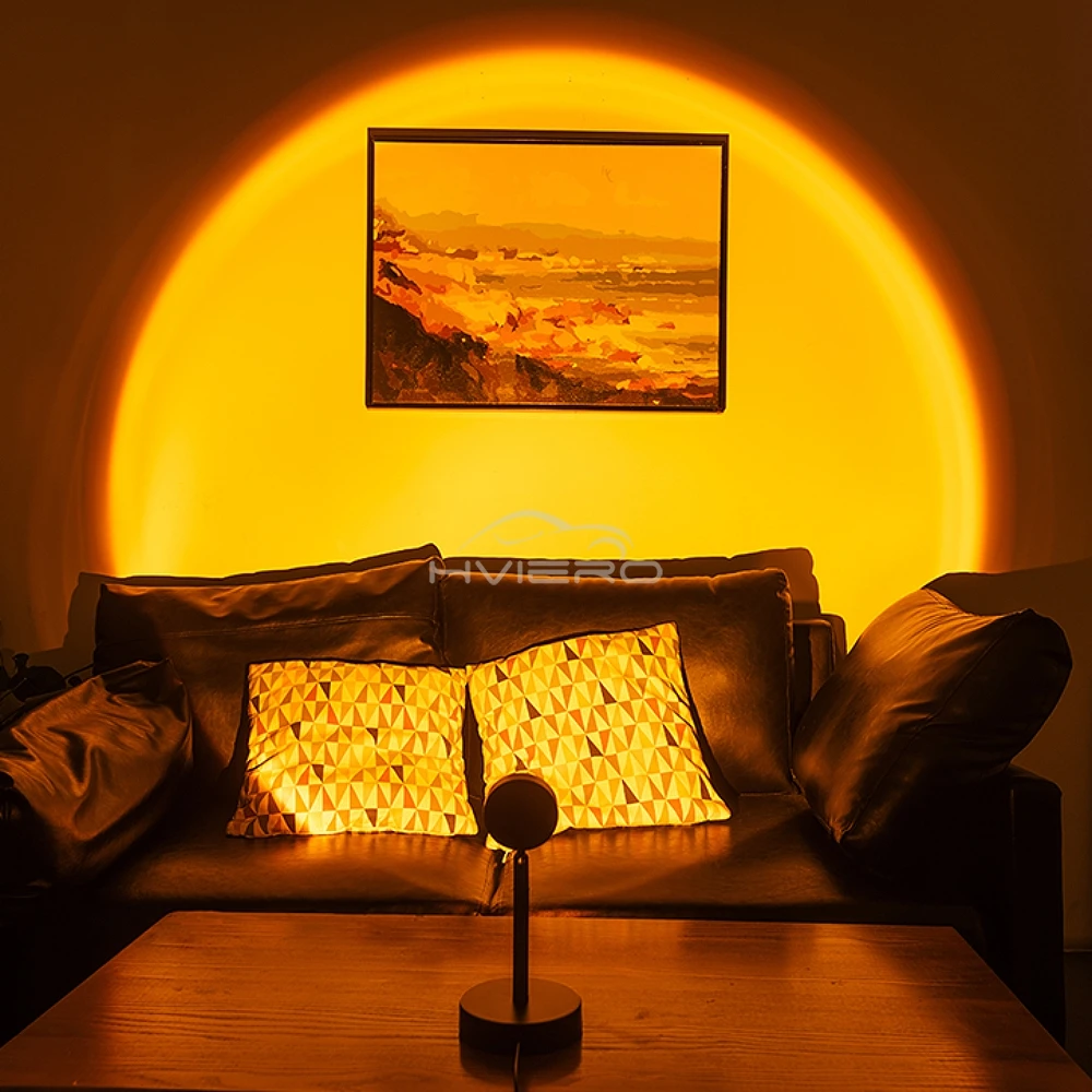 Lampada al tramonto lampada per proiettore arcobaleno alimentata trame USB camera da letto 7 colori atmosfera luce notturna RGB fotografia sfondo luci  39
