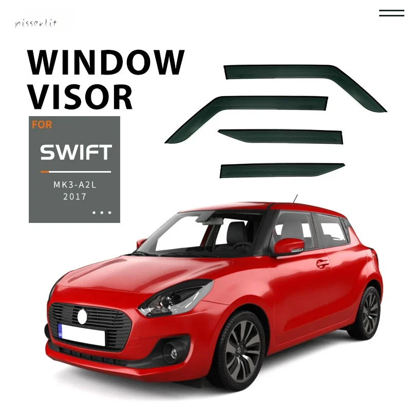 For SUZUKI Swift GL Accessories Window Visors Weathershields Wind Rain Guard Door Visor Vent Shades Ventvisor Bright Strip