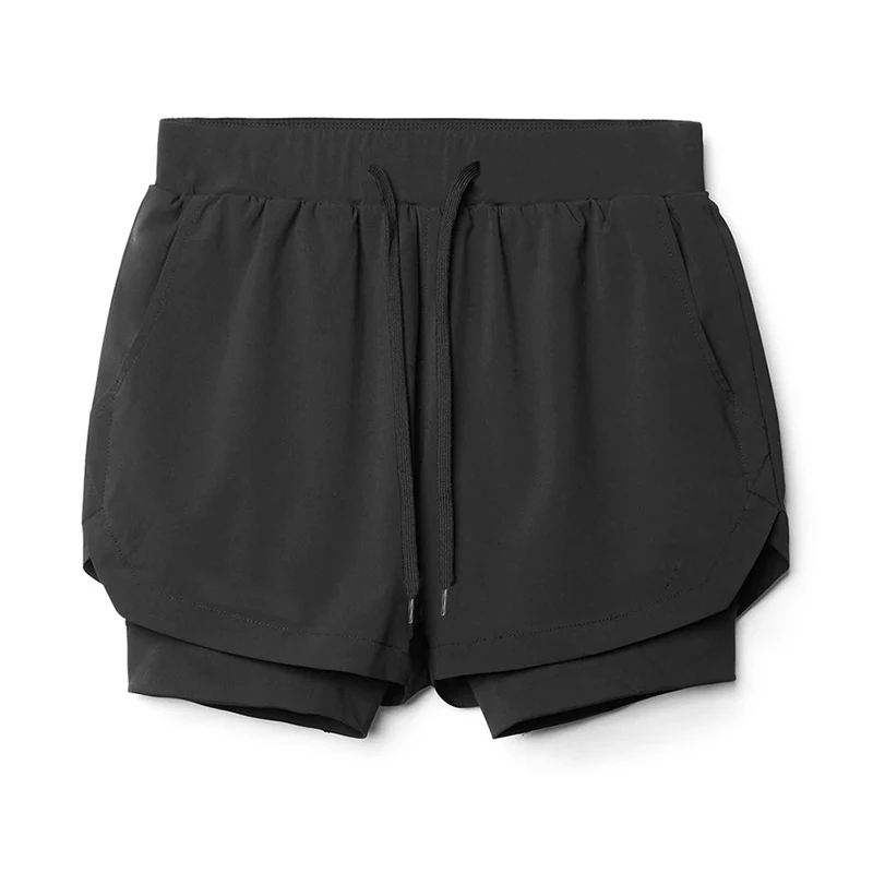 double-deck fitness sports shorts men summer slim quick drying breathable woven Shorts Men's sweatpants training gym clothing890 3