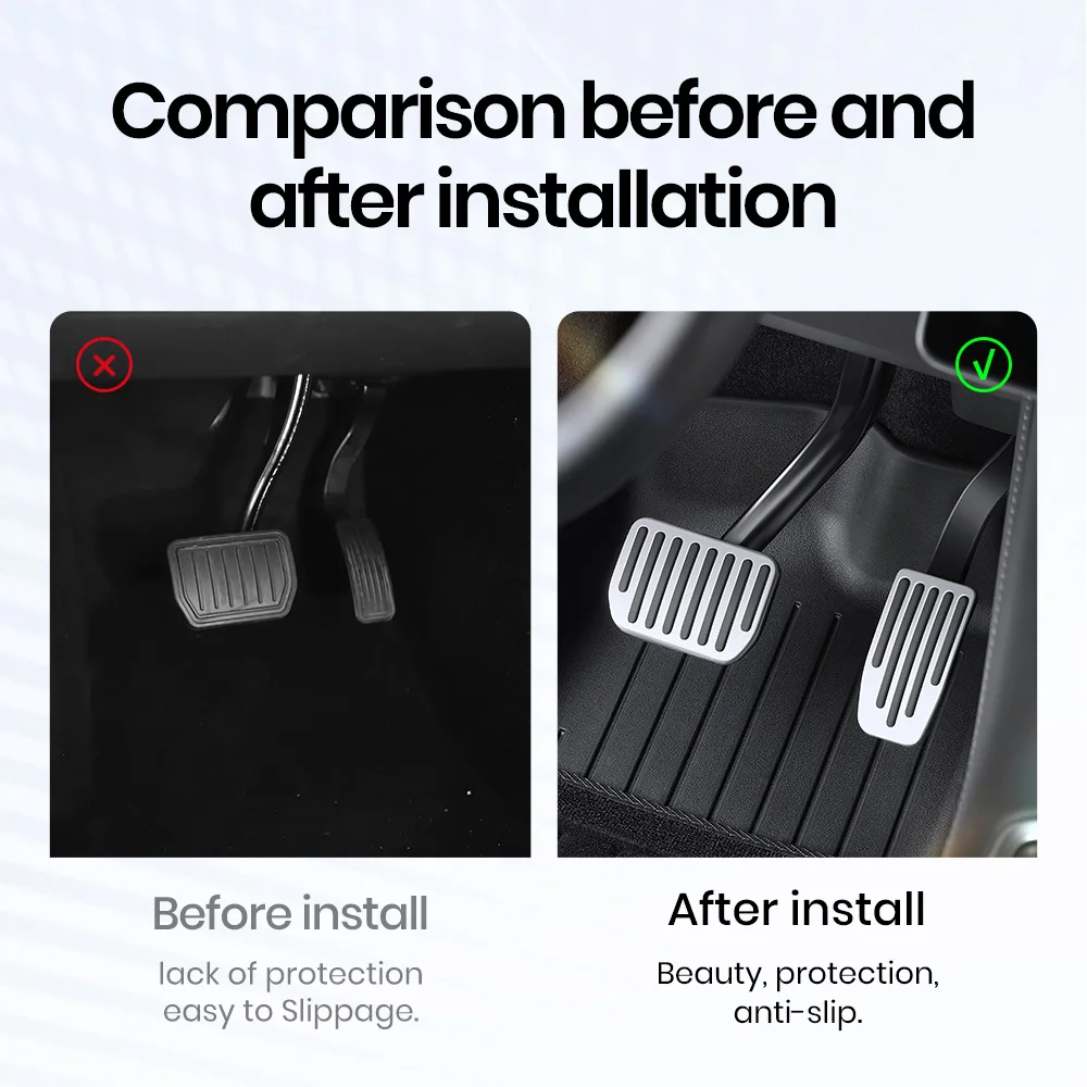 Tesla Model 3 ModelY 2022-2025 용 YZ 자동차 용 가속기 브레이크 레스트 페달 AntiSlip 풋 페달 패드 커버 모델 3 Y 액세서리