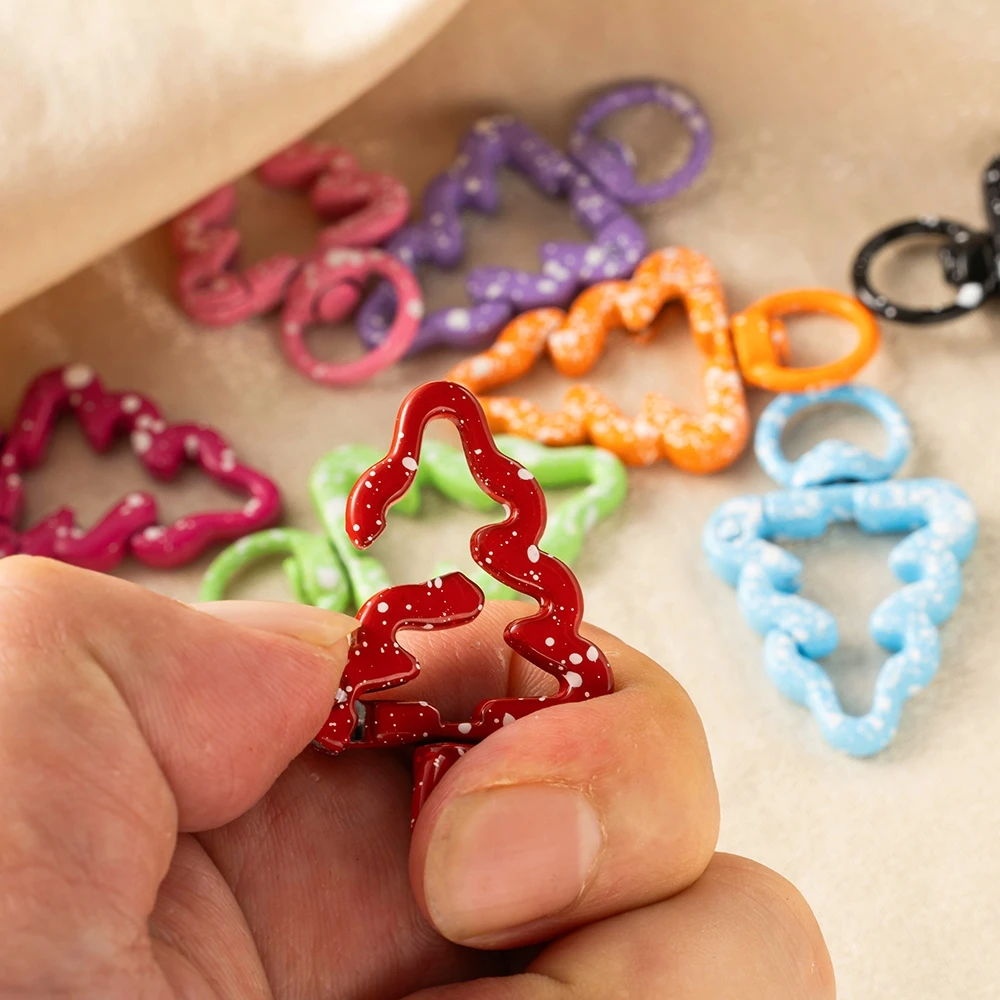5 Stück Metall-Weihnachtsbaum-Karabinerverschlüsse, drehbare Lanyards, Auslöser-Karabinerhaken, Riemen für Schmuck, Geldbörsen, DIY-Taschen, Schlüsselanhänger – Detail 3