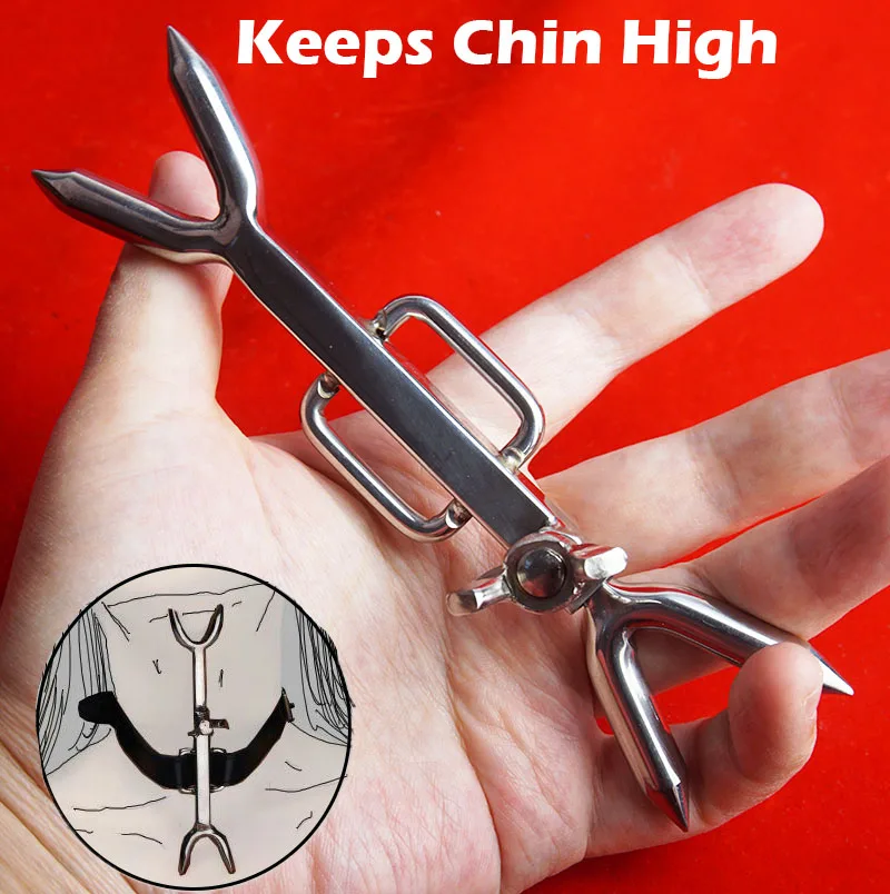 Bdsm Faux Leather Posture Collar With Adjustable Prong Restraints_voghion.com