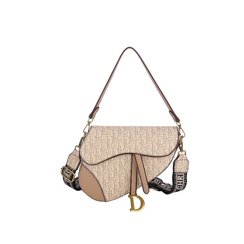 Luxury Designer Ladies Large Capacity Letter Underarm Bag Girls Handbag PU Crossbody Saddle Bag Cross Square Bags