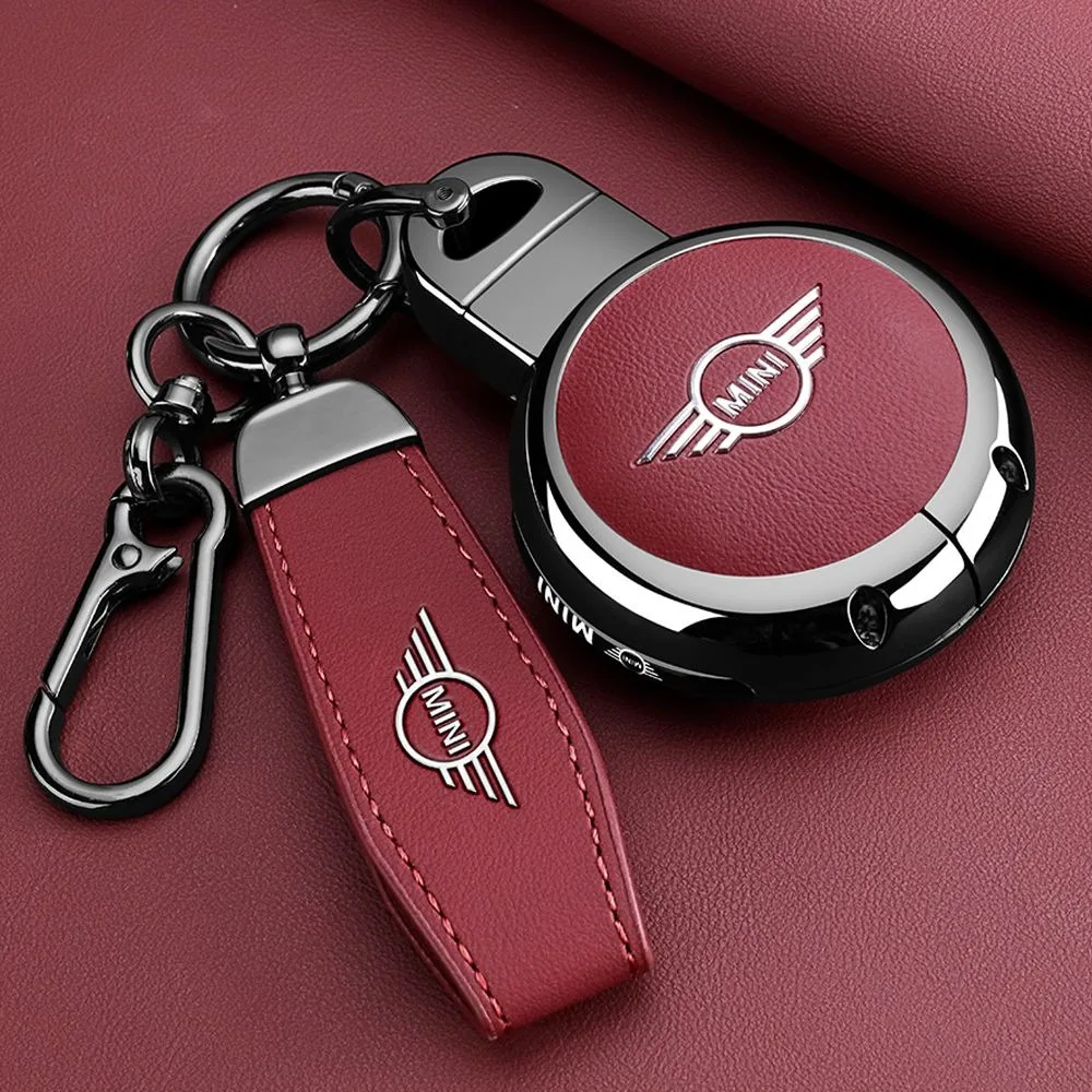 Lederhülle für BMW MINI COOPER S ONE JCW F54 F55 F56 F57 F60 CLUBMAN COUNTRYMAN Autoschlüssel, Schutzhülle mit Schlüsselanhänger