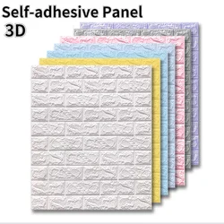 10PcsSelf-adhesive panel 3D70x77cmFurniture self-adhesive wallpaper ForLiving Room Bedroom Kitchen White wall sticker Waterproof