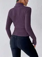 Knitwear Bottoms Women's New Autumn and Winter Style With a Half Turtleneck Sweater Slim Long-sleeved Warm Top 2
