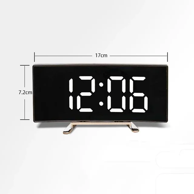 LED Curved Screen Mirror Clock 1