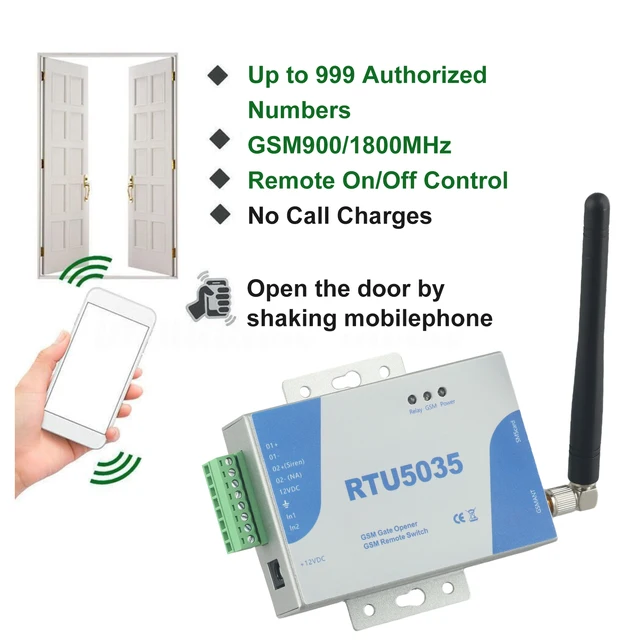 Gate Relay Switch Remote Gate Opener 2-way Digital Input Door Opener GSM Garage Door Remote Control Off Switch 5