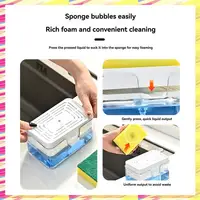 ABJJ อ่างล้างจานตู้ทําสบู่ล้างจานสบู่กดสบู่กล่องฟองน้ําครัวผงซักฟอกคอนเทนเนอร์ 3