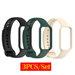 3 Pack Colorful Silicone Bands for Smart Watch - Replacement Accessory Bracelet (3 Mixed color)