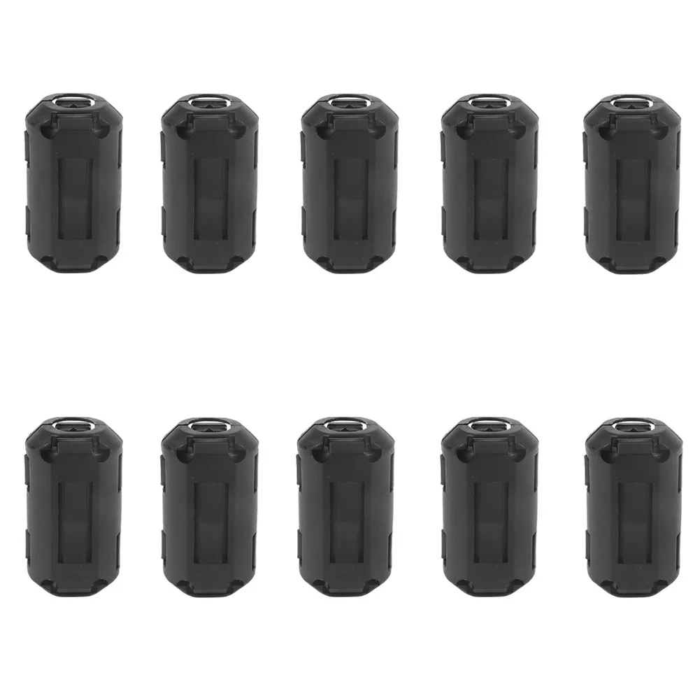 10Pcs 5mm Clip On ferrite noise filter Anti-Interference RFI EMI Noise Magnetic Filter High Efficiency for USB Audio Video Power Cord