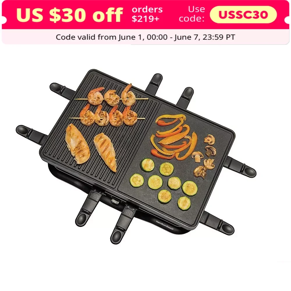 

Электрические грили, Raclette Portable вечерние гриль-черный, электрические противни
