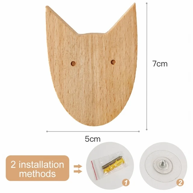Animal-Shaped Wooden Wall Hook for Cute Room and Home Decor