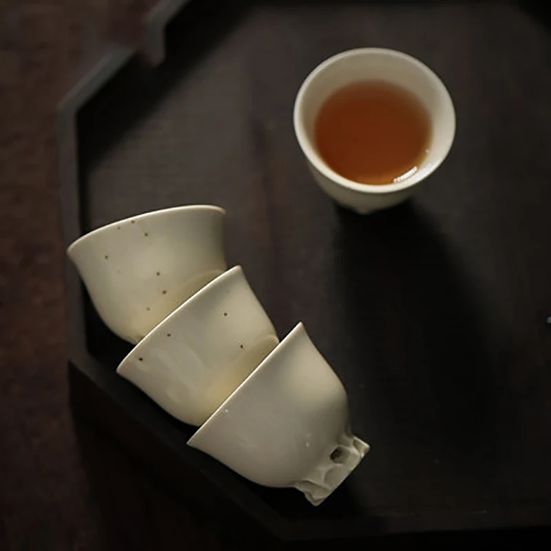 Zen Ceramic Teacup Travel Personal Heart Sutra Meditation Tea Cup Bowl Master Cup Household Ceremony Teaware Gifts