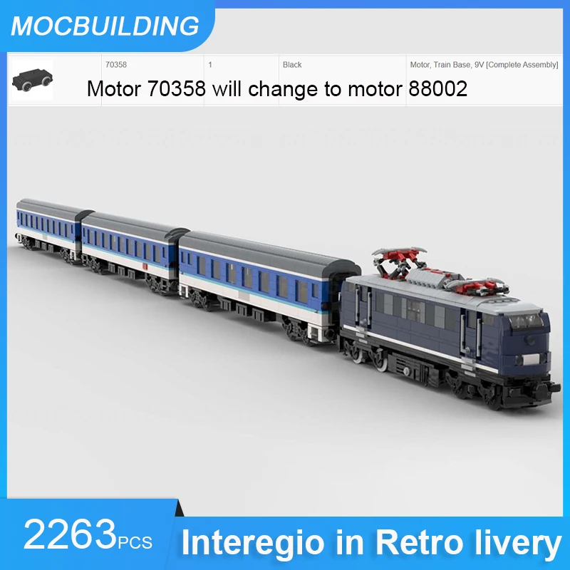 Конструктор MOC OBB Intercity  BR 1144, модель поезда «сделай сам», сборные кирпичи для транспортировки, Обучающие рождественские игрушки, подарки, 2765 шт. (art.: 3920bf9ada02a) - 3920bf9ada02a