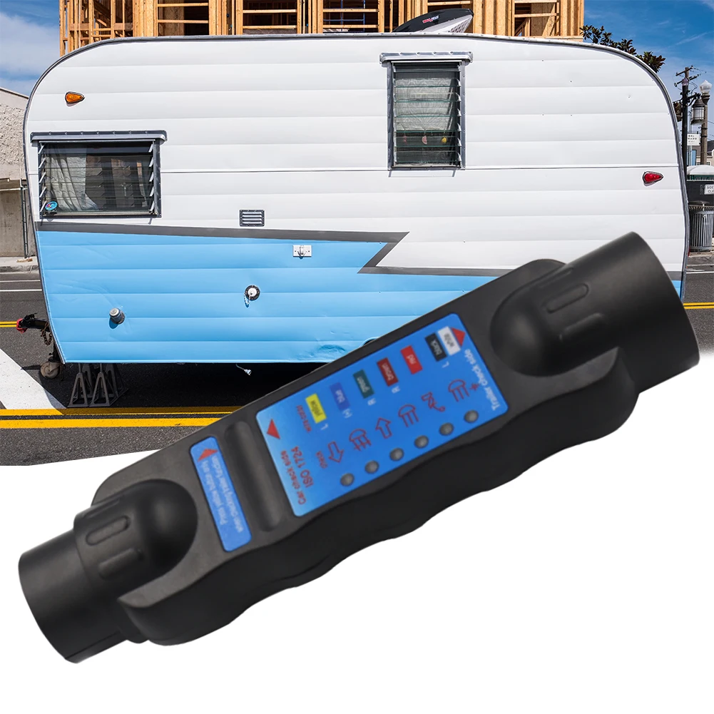 RV 커넥터 테스터 플러그 도구, 12V 소켓 연결 어댑터, 트레일러 견인용 7 핀 와이어링 회로 조명 테스트 도구