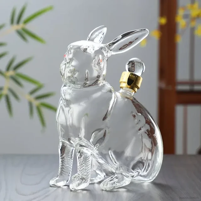 Carafe à whisky design en forme de lapin, bouteille en verre sans plomb,  carafe à whisky, articles de bar fantaisie, 1000ml - AliExpress