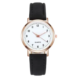 Elegant Women's Luxury Leather Quartz Watch with Backlight - No (Black)