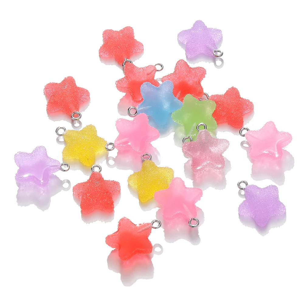 10 teile/los Simulation fünfzackigen Stern weiche Süßigkeiten niedlichen Charms Anhänger für DIY Ohrringe Halskette Schmuck Zubehör finden – Detail 3