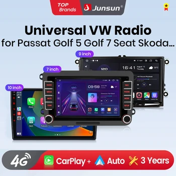 Junsun 7 9 10 pulgadas Radio de coche Universal para volkVolkswagen VW Passat B6 B7 T5 Tiguan Touran GOLF POLO inalámbrico CarPlay Android Auto 1