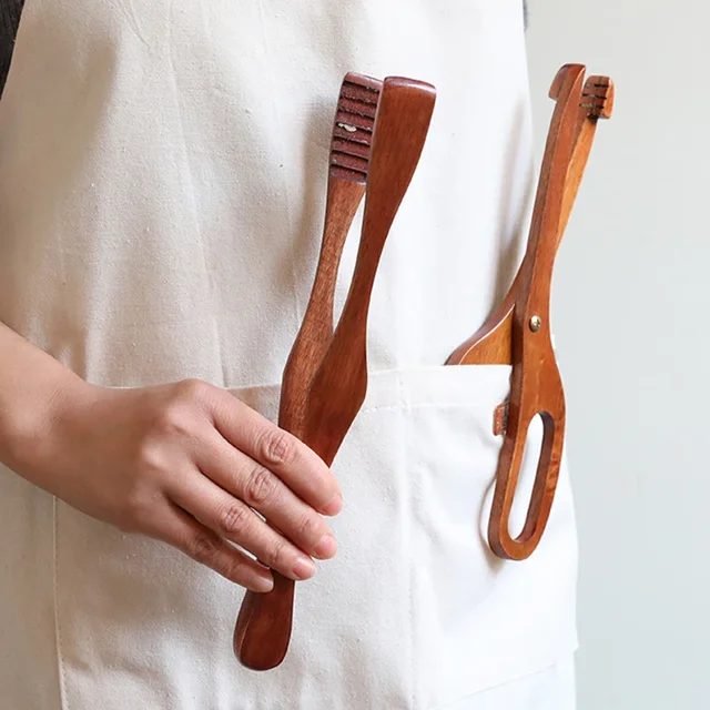 Wooden kitchen tongs