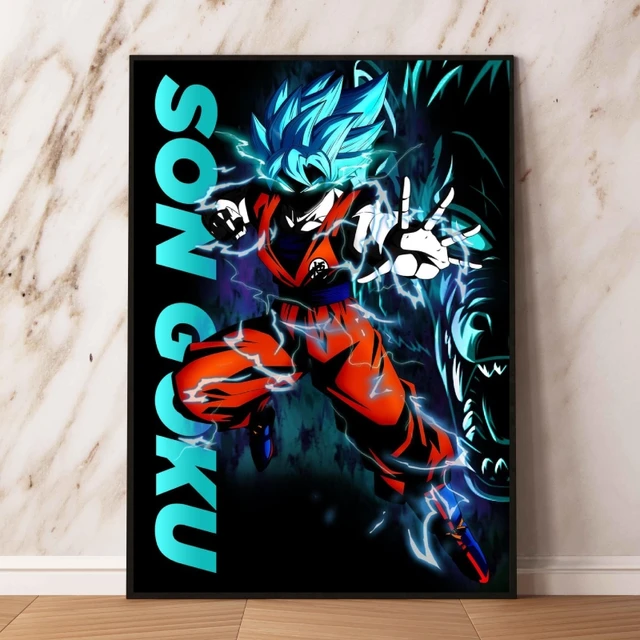 Pintura em tela clássico anime dragon ball z son goku parede quadros  decorativos sala de estar decoração do banheiro arte da parede - AliExpress